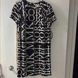 Michael Kors Black and White Logo Mini Dress